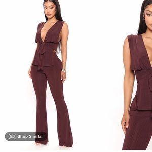 Fashion Nova Brown 2 Piece Set